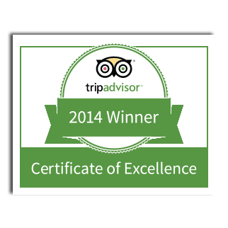 Trip Advisor Certificate of Excellence 2014